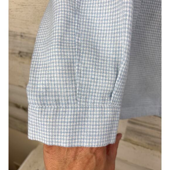 Le Lis Womens Small Blue White plaid Cotton Button-Up Lightweight Lined Shacket - Picture 6 of 6